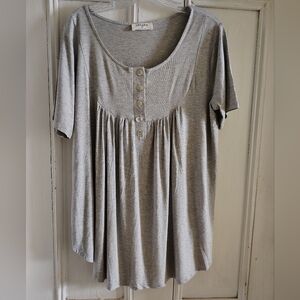 Zenana Gray Pullover Top Size 1X
